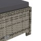 Szürke polyrattan napozóágy sötétszürke párnával