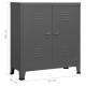 Antracitszürke acél ipari irattartó szekrény 90 x 40 x 100 cm