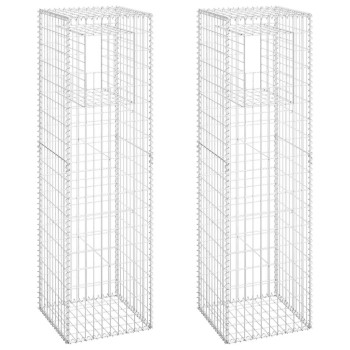 2 db vas gabionkosaras oszlop 50 x 50 x 180 cm