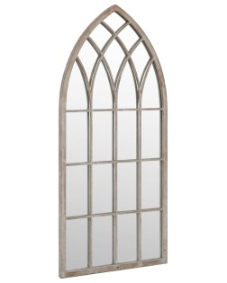 Homokszínű vas kerti tükör kültéri használatra 100 x 45 cm