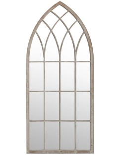 Homokszínű vas kerti tükör kültéri használatra 100 x 45 cm