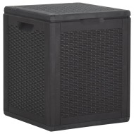 Fekete pp rattan kerti tároló doboz 90 l