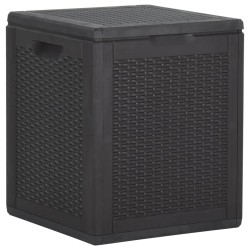 Fekete pp rattan kerti tároló doboz 90 l