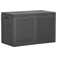 Fekete pp rattan kerti tárolóláda 180 l