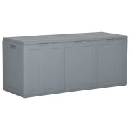 Szürke pp rattan kerti tárolóláda 270 l