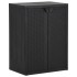 Fekete pp rattan kerti tárolószekrény 65 x 45 x 88 cm