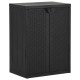 Fekete pp rattan kerti tárolószekrény 65 x 45 x 88 cm