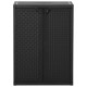 Fekete pp rattan kerti tárolószekrény 65 x 45 x 88 cm