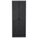 Fekete pp rattan kerti tárolószekrény 65 x 45 x 172 cm