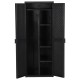 Fekete pp rattan kerti tárolószekrény 65 x 45 x 172 cm