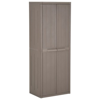 Barna pp fahatású kerti tárolószekrény 65 x 45 x 172 cm