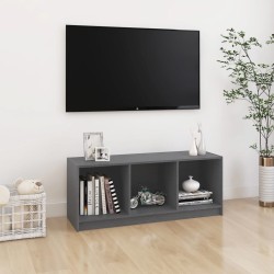 Szürke tömör fenyőfa tv-szekrény 104 x 33 x 41 cm