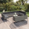 14 részes szürke polyrattan kerti ülőgarnitúra párnákkal