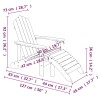 Vízkék hdpe kerti adirondack szék lábtartóval