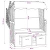 Szürke polyrattan és tömör fa strandszék párnákkal