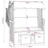 Piros és fehér polyrattan és tömör fa strandszék párnákkal