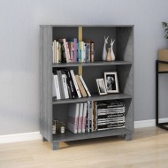 Sötétszürke tömör fenyőfa könyvszekrény 85 x 35 x 112 cm