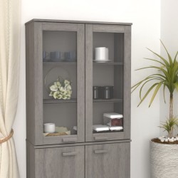 Világosszürke fenyőfa felső elem magasszekrényhez 85x35x100 cm