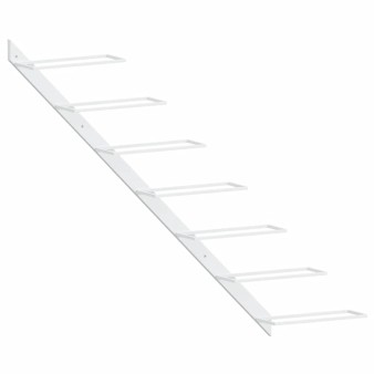 Fehér fém falra szerelhető bortartó állvány 7 palacknak