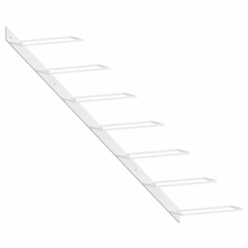 Fehér fém falra szerelhető bortartó állvány 7 palacknak