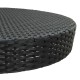 5 részes fekete polyrattan kerti bárszett párnákkal
