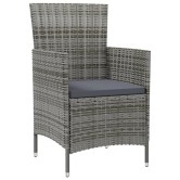 9 részes szürke kültéri polyrattan étkezőszett párnákkal 9 részes szürke kültéri polyrattan étkezőszett párnákkal