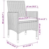 9 részes szürke kültéri polyrattan étkezőszett párnákkal 9 részes szürke kültéri polyrattan étkezőszett párnákkal