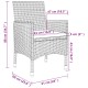 7 részes bézs polyrattan kültéri étkezőszett párnákkal