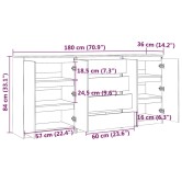 3 db fehér tömör fenyőfa kisszekrény 3 db fehér tömör fenyőfa kisszekrény