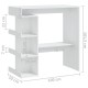 Fehér forgácslap bárasztal tárolópolccal 100 x 50 x 101,5 cm Fehér forgácslap bárasztal tárolópolccal 100 x 50 x 101,5 cm