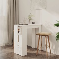 Fehér forgácslap bárasztal polccal 102 x 50 x 103,5 cm