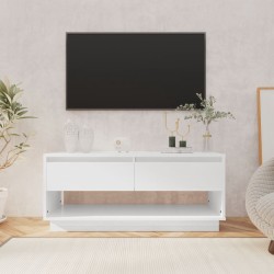 Magasfényű fehér forgácslap tv-szekrény 102 x 41 x 44 cm