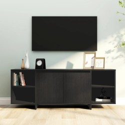Fekete forgácslap tv-szekrény 130 x 35 x 50 cm