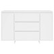 Fehér forgácslap tálalószekrény 3 fiókkal 120 x 41 x 75 cm