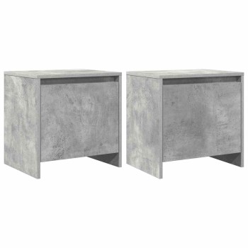 2 db betonszürke forgácslap éjjeliszekrény 45 x 34 x 44,5 cm