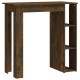 Füstös tölgyszínű forgácslap bárasztal polccal 102x50x103,5 cm Füstös tölgyszínű forgácslap bárasztal polccal 102x50x103,5 cm