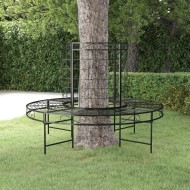 Fekete acél kör alakú fa körüli pad ø137 cm