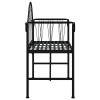 Kétszemélyes fekete acél kerti pad 128 cm