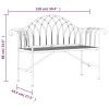 Kétszemélyes fekete acél kerti pad 128 cm
