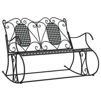 Kétszemélyes fekete acél hintapad 113 cm