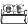 Kétszemélyes fekete acél hintapad 113 cm