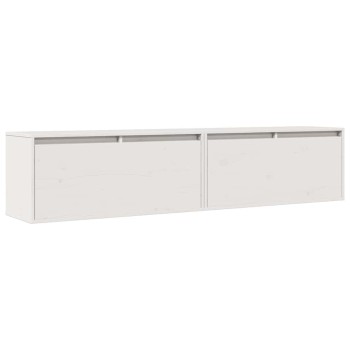 2 db fehér tömör fenyőfa faliszekrény 80 x 30 x 35 cm