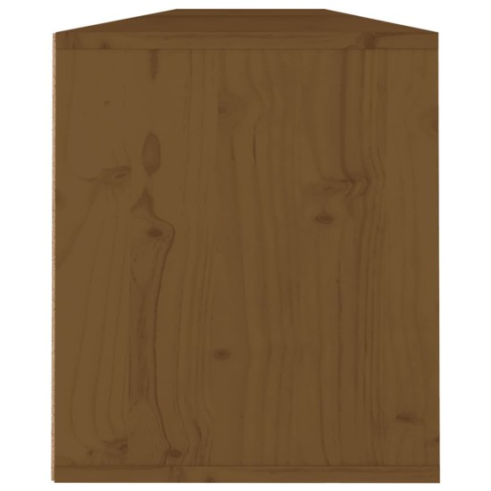 2 darab mézbarna tömör fenyőfa faliszekrény 100 x 30 x 35 cm