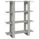 Betonszürke könyvszekrény/térelválasztó 100 x 30 x 123,5 cm