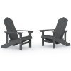 2 db antracitszürke hdpe kerti adirondack szék