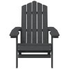 2 db antracitszürke hdpe kerti adirondack szék