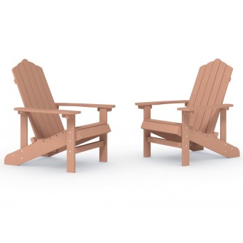 2 db barna hdpe kerti adirondack szék