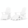 2 db fehér hdpe kerti adirondack szék lábtartóval