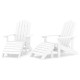 2 db fehér hdpe kerti adirondack szék lábtartóval