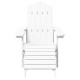2 db fehér hdpe kerti adirondack szék lábtartóval